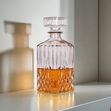 方钻底玻璃钠钙酒瓶xo威士忌红酒储酒瓶欧式水晶钻石酒樽酒器空瓶