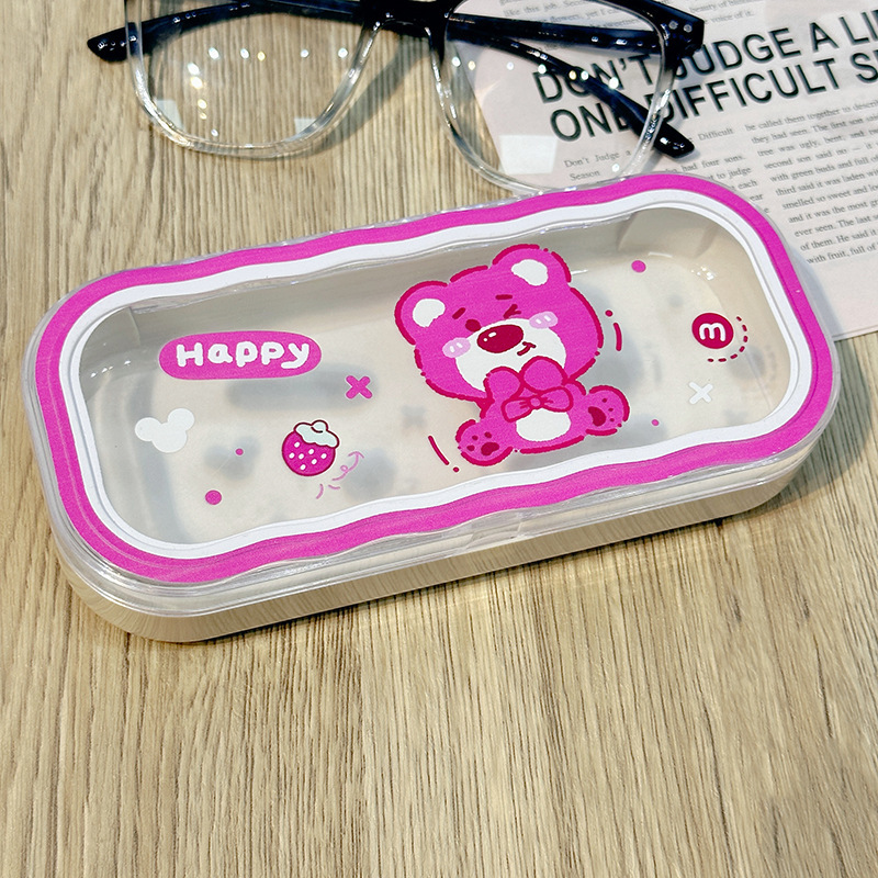 Estuche para gafas moderno con un toque de alta gama, diseño ondulado y bonito, estuche transparente portátil para gafas, estuche para gafas de miopía, estuche para gafas infantiles.