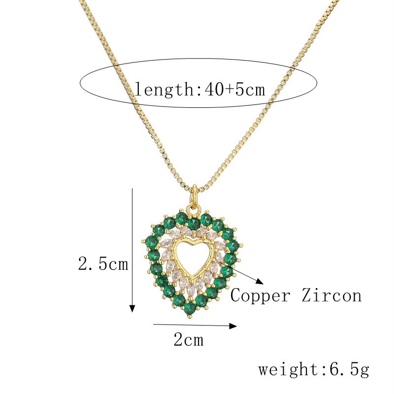Fashion Devilu0027S Eye Heart Shape Copper Plating Inlay Zircon Pendant Necklace 1 Piece