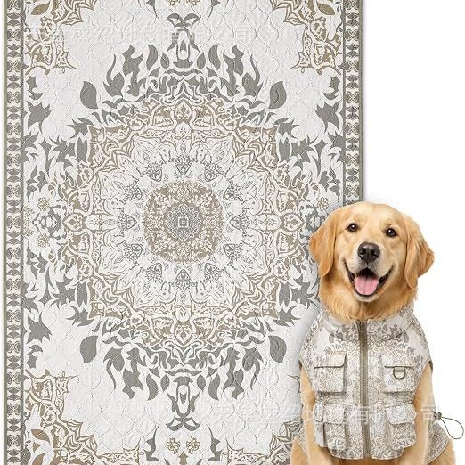 Bohemian-style crystal velvet carpet decorates the living room, providing sound insulation, covering a large area, and serving as a sofa cushion and bedroom bedside mat