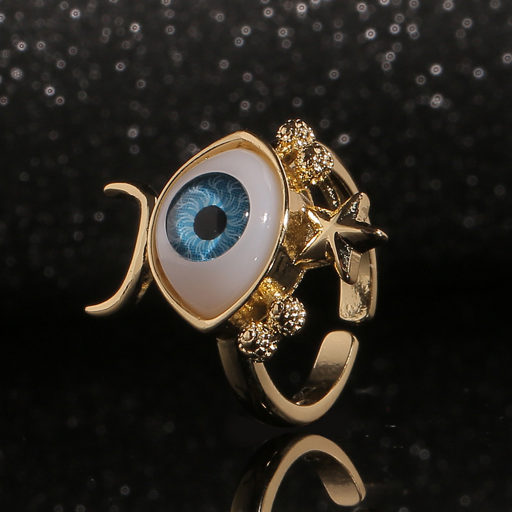 European And American Hand Jewelry Copper Devil's Eye Index Finger Alternative Tail Ring display picture 5