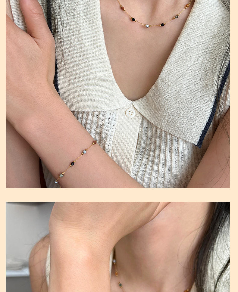 Holiday, Daily Occasion Wholesale Jewelry Simple Style Geometric Titanium Steel Plating Bracelets Necklace