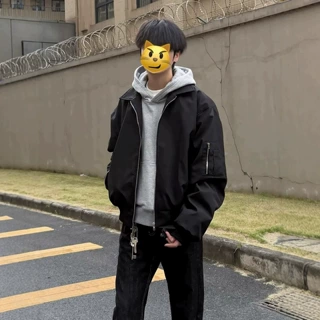 美式复古飞行夹克男秋季2026短款廓形外套痞帅翻领棒球服
