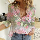 2025 cross-border Europe and the United States new women's fashion gradient color printing women's shirt loose long sleeve cardigan shirt women