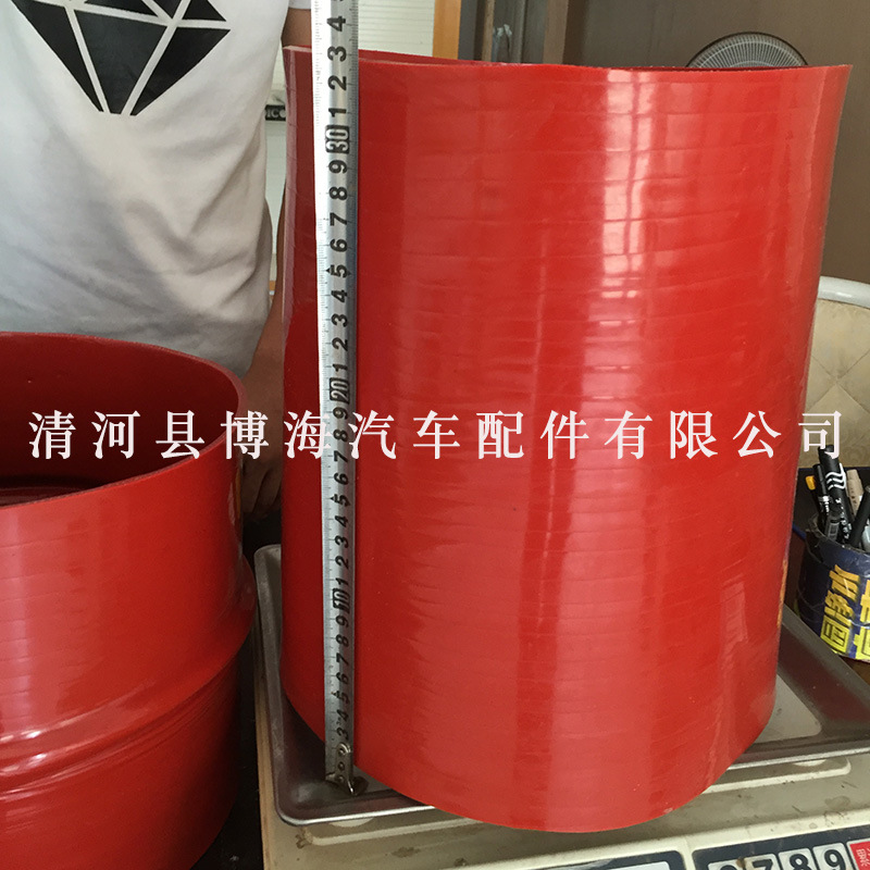 360mm大口径夹布硅胶管耐高温红色硅胶管机械连接硅胶管