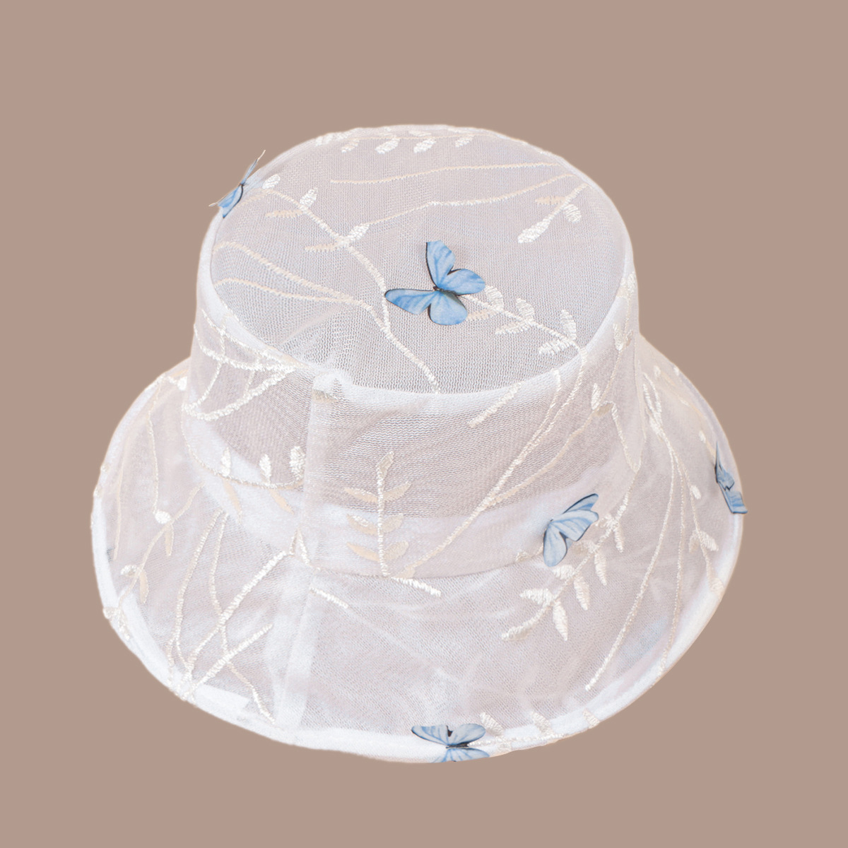 Fashion Butterfly Net Yarn Breathable Sunshade Fisherman Hat display picture 5