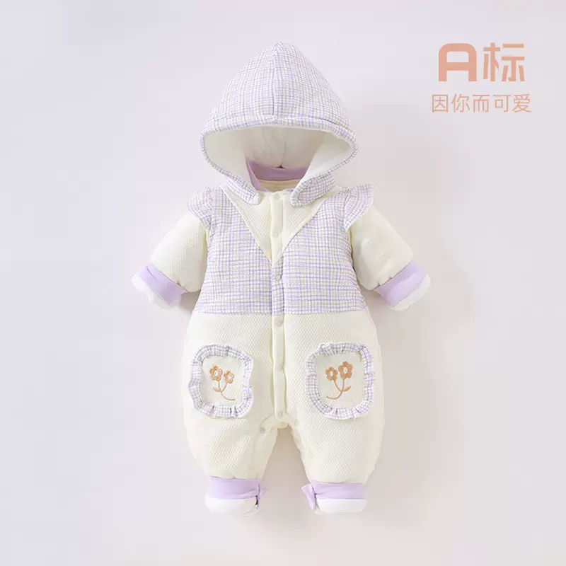 【断码清仓】婴儿衣服a类婴儿连体衣夹棉宝宝爬服加厚婴儿连体衣
