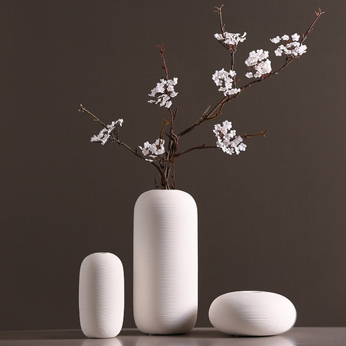 Nordic simple ins flower arrangement dried flower vase ceramic ornaments TV cabinet living room desktop decoration flower ornaments