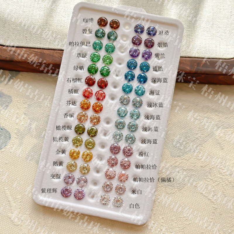 4A Bird's Nest Cut Round Pointed Faceted Wuzhou Cubic Zirconia Round Gemstone Loose Stone DIY Wholesale