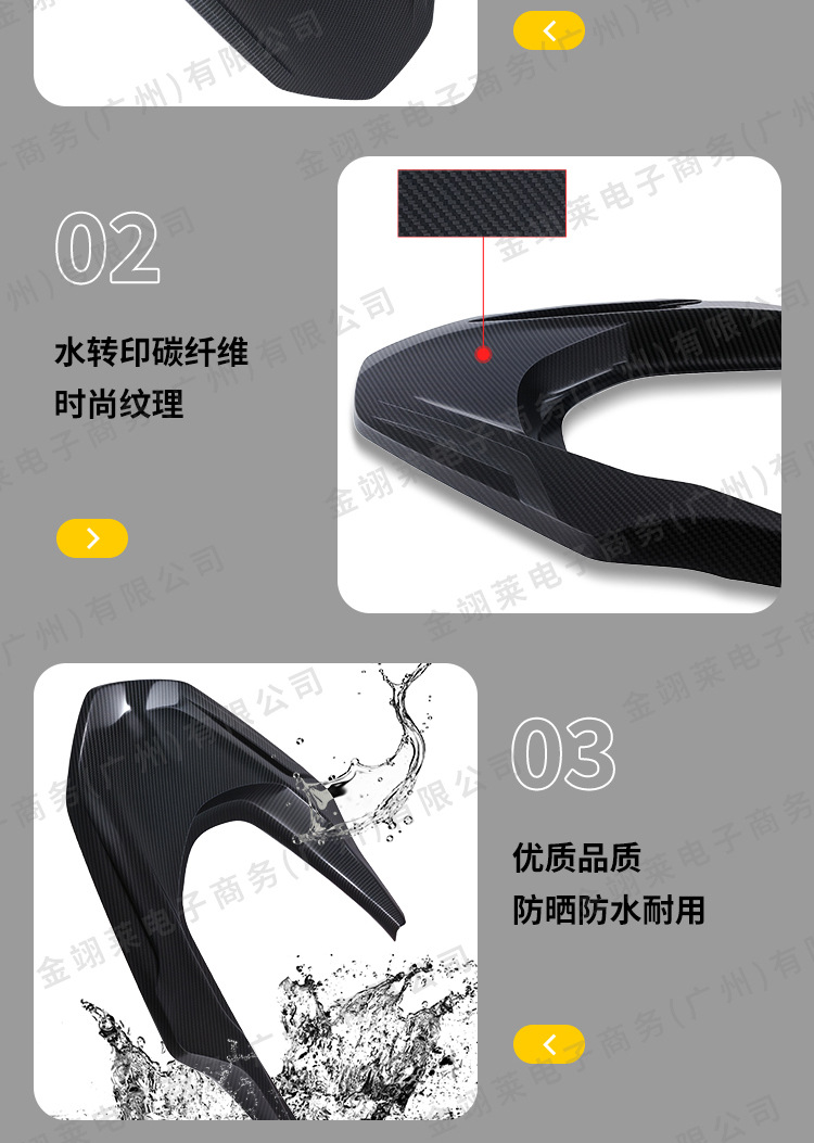 Suitable for 25 Years New Honda Pcx160 Rear Tail Shell Cover Modified Front Panel Front Fender Carbon Fiber Decorative Parts