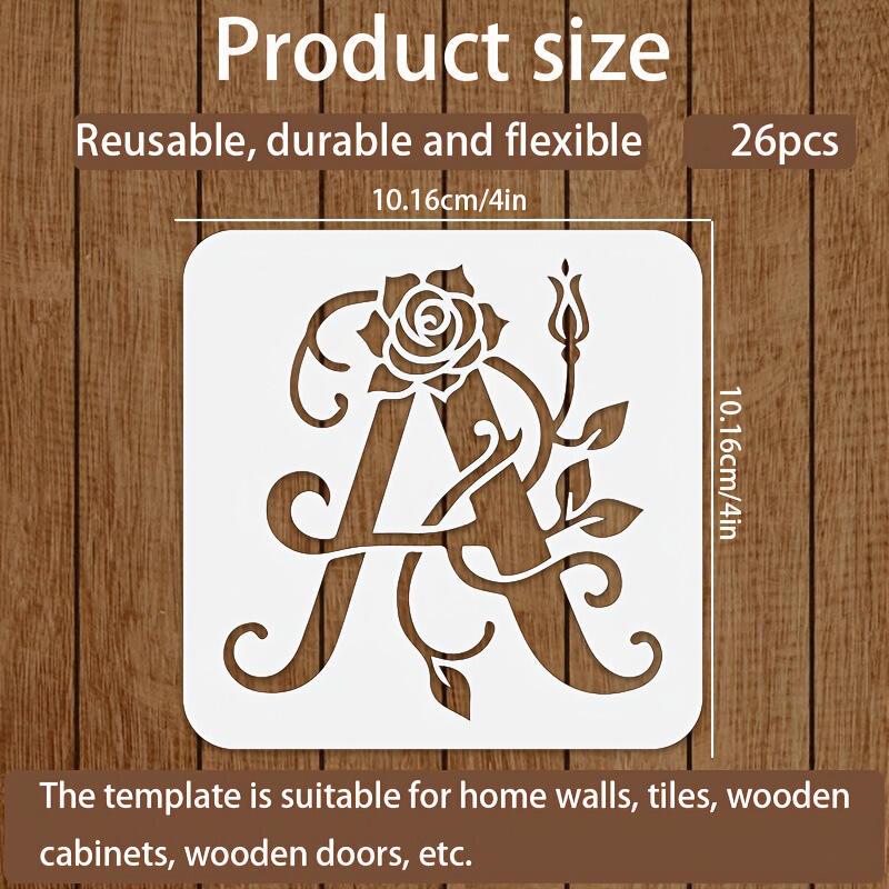 クロスボーダー Amazon 26 花の数字と文字の絵画中空テンプレート DIY テーマペット壁画スプレー印刷|undefined