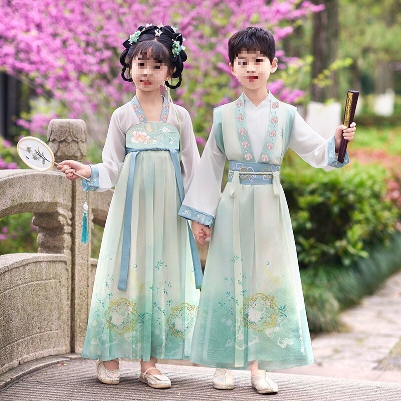 Girls' New Chinese-Style Kindergarten Dress Performance Outfit, Choir New Chinese-Style Children's New Style Boys' Traditional Chinese Clothing Hanfu Girls' New Chinese-Style Kindergarten Dress Performance Outfit, Choir New Chinese-Style Children's New Style Boys' Traditional Chinese Clothing Hanfu