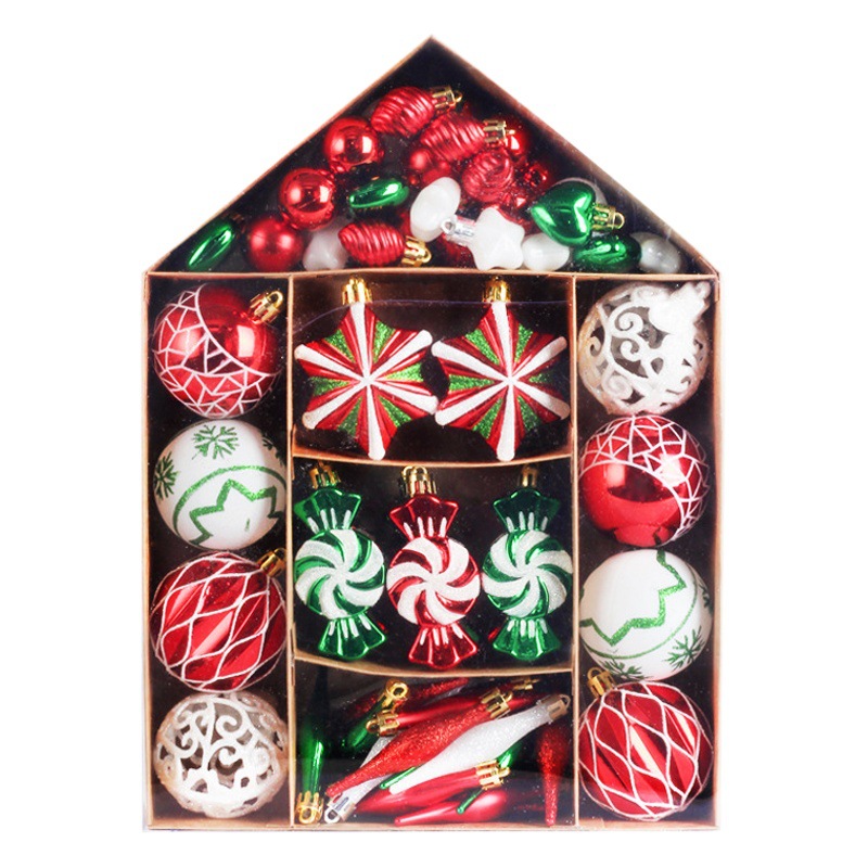 Transfronterizo nuevo decoraciones de Navidad Casa Pintada BOLA DE Navidad traje bolsa de regalo árbol de Navidad colgante