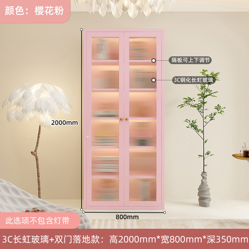 スチール製本棚収納キャビネットリビングルーム収納キャビネット家庭用ディスプレイキャビネットガラス扉防塵本棚シンプルモダンアイアンアート