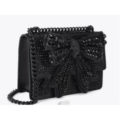 Black with Double Rows of Black Rhinestones