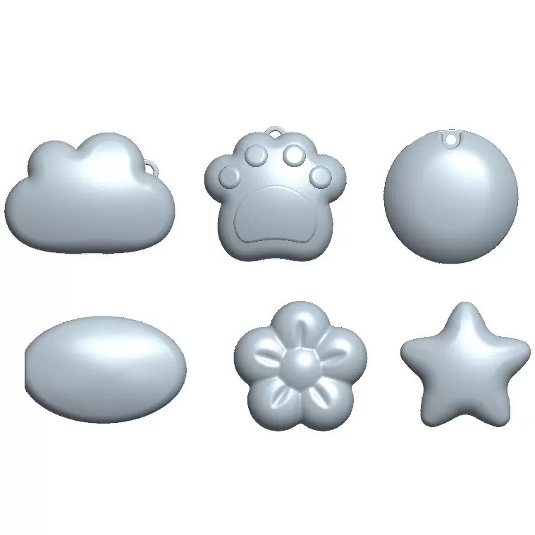 云朵猫爪发光白色五角星跨境触碰钥匙扣爱心小夜灯USB可充电LED灯