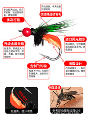 Finished line group of mosquito-repellent, explosion-proof, glittered beads for tying fishing lures, micro bait set, fly hooks, white-striped and mandarin fish