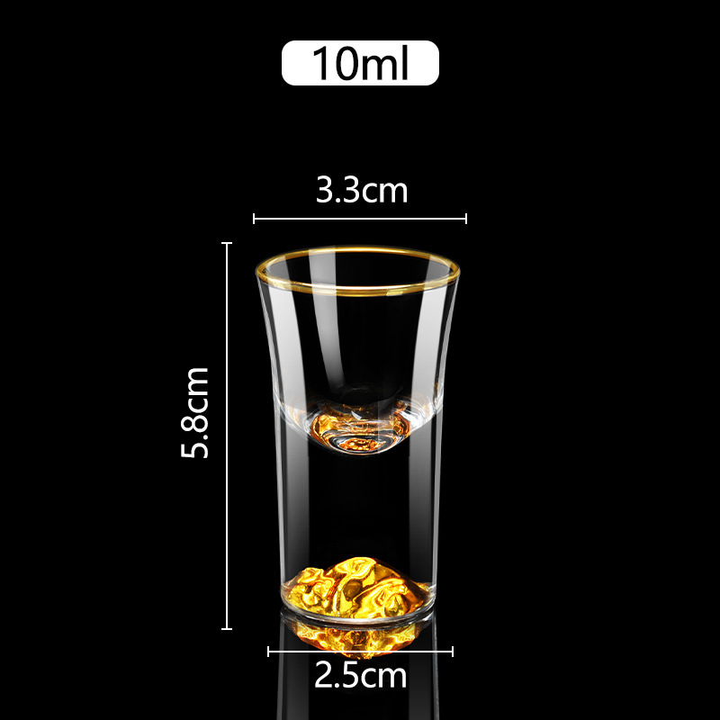 Taza de vino blanco conjunto casero pequeña copas de oro de hoja de oro copas de vino de una taza de vino de vidrio de alta calidad con marco
