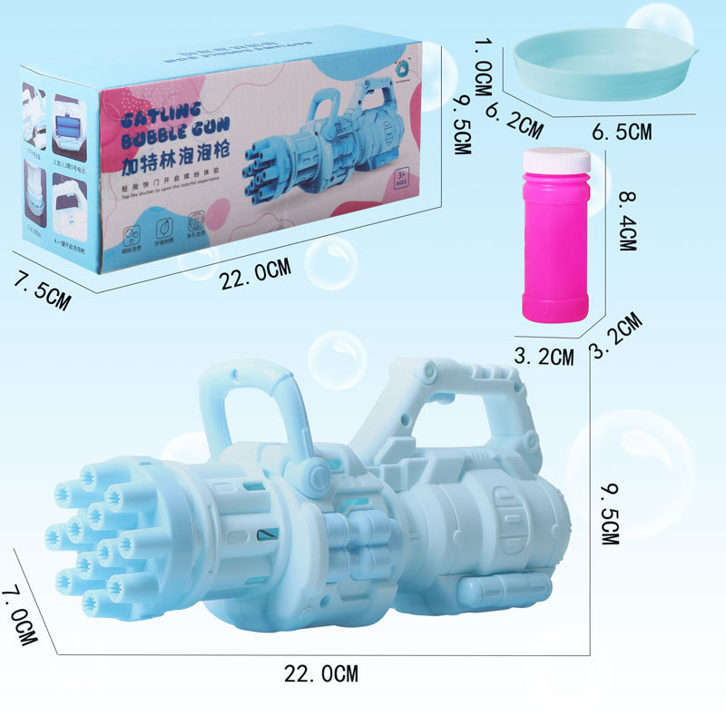Automático Gatling espacio astronauta máquina de burbujas al aire libre de mano burbuja soplando pistola eléctrica juguetes para niños al por mayor