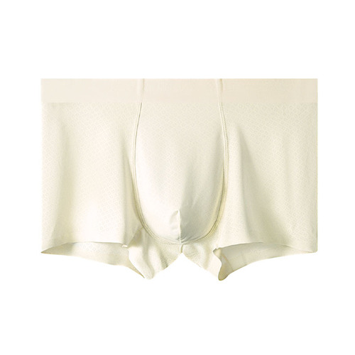 Men's Ice Silk Straight Leg Briefs for Men, Antibacterial, Breathable, Comfortable, Seamless Four-Point Shorts, Headwear for Boys, Summer Thin Underpants