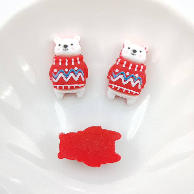 Navidad serie muñeco de nieve dibujos animados resina accesorios diy material horquilla cabeza cuerda agua parche caja del teléfono decoración