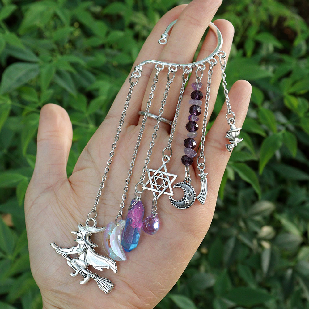 1 Κομμάτια Απόκριες. Θηλυκό Στιλ Απλό Στύλ Γεωμετρικό Μοτίβο Αστέρια Κρανίο Κράμα Φυσικό Κρύσταλλο Σκουλαρίκια display picture 5