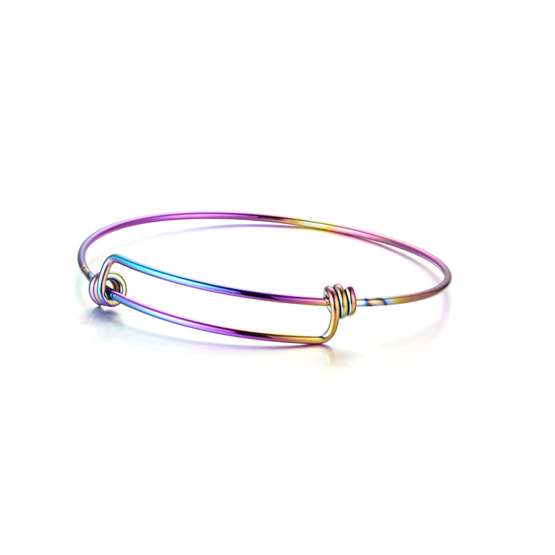 Estilo coreano nicho boca abierta anillo liso anillo de pulsera de acero de titanio colorfast retro nicho europeo y americano transfronterizo joyería al por mayor