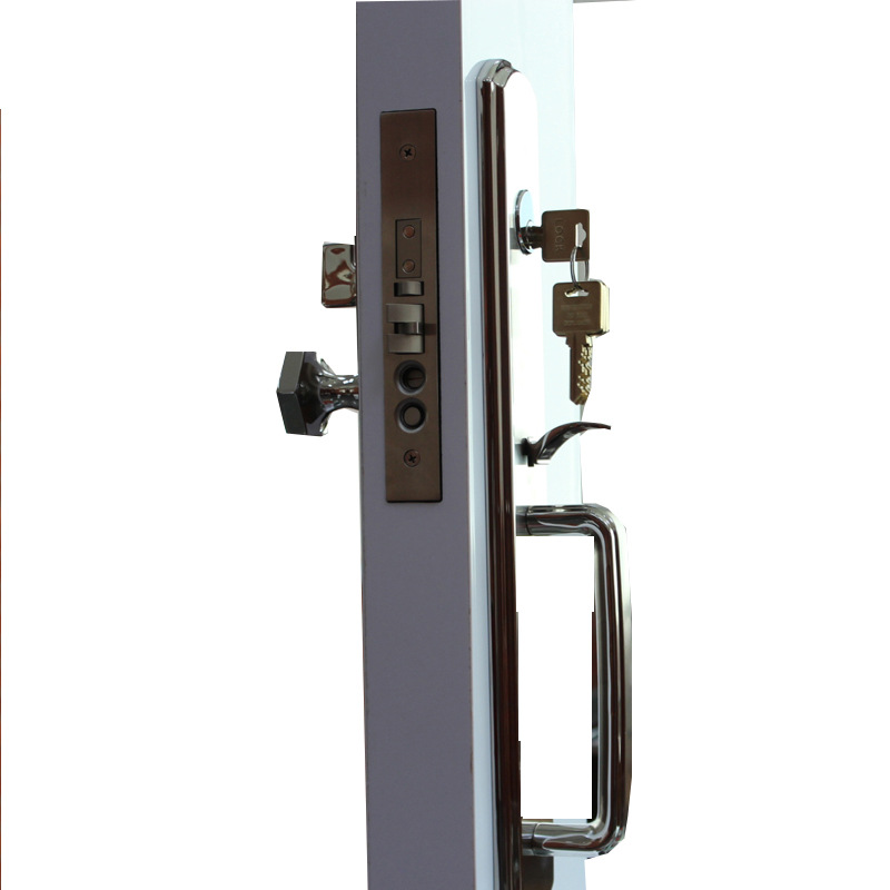 Cerradura de Puerta de Lujo Estilo Americano Le Lang, Manija de Puerta de Acero Inoxidable con Botón, Cerradura Antirrobo para Puerta Doble de Villa