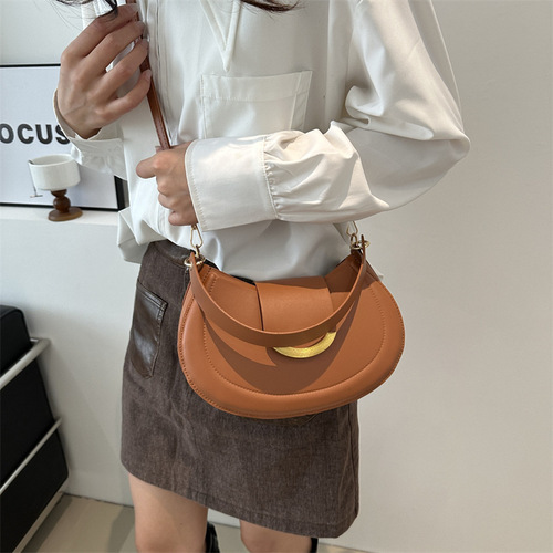 2024 New Women's Purse Solid Color Fashion Casual Crossbody Bag Unique Design Handbag for Women Simple Shoulder and Underarm Bag Trendy