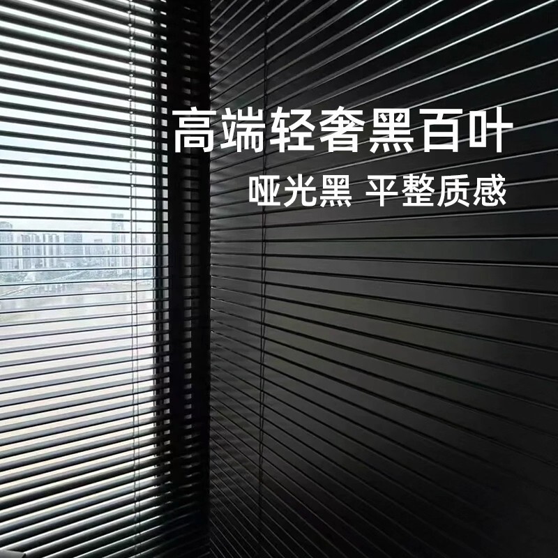 Black High-End L-Shaped Aluminum Alloy Blinds for Bathroom, No-Drill Installation, Privacy and Light-Blocking Curtains for Bathroom and Toilet Windows Black High-End L-Shaped Aluminum Alloy Blinds for Bathroom, No-Drill Installation, Privacy and Light-Blocking Curtains for Bathroom and Toilet Windows