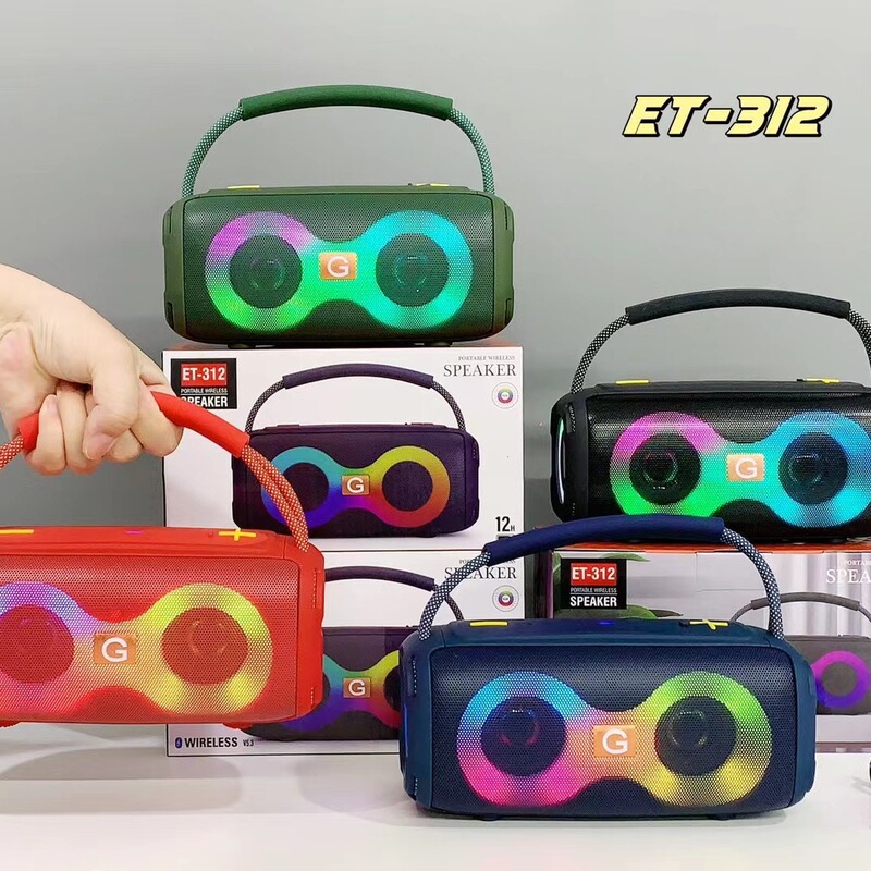 国境を越えた新型ET-312無線bluetoothオーディオRGBランプ携帯型屋外携帯用サブウーファーカードスピーカー|undefined