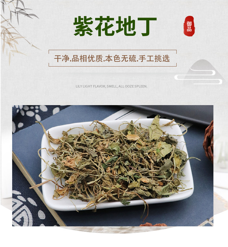 Dried Viola Herb Zi Hua Di Ding 紫花地丁 Natural Whole Herb 500g for Decoction and Tea overview