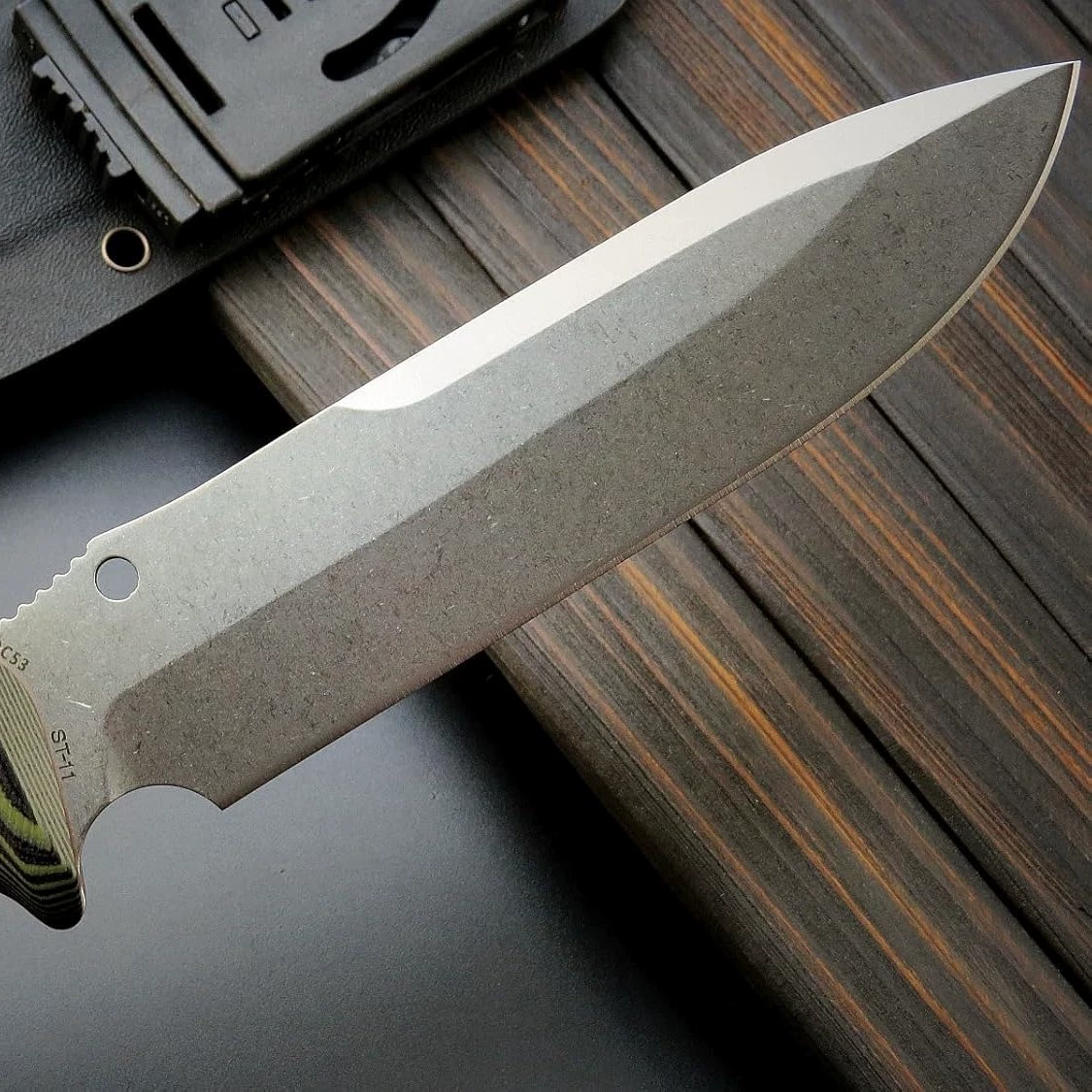 ST 11Fixed Knife DC53 Stone Washing Steel Knife+Double -цвет G10 All -Tang Donald EDC Outdoor Camping Hiking Hunting
