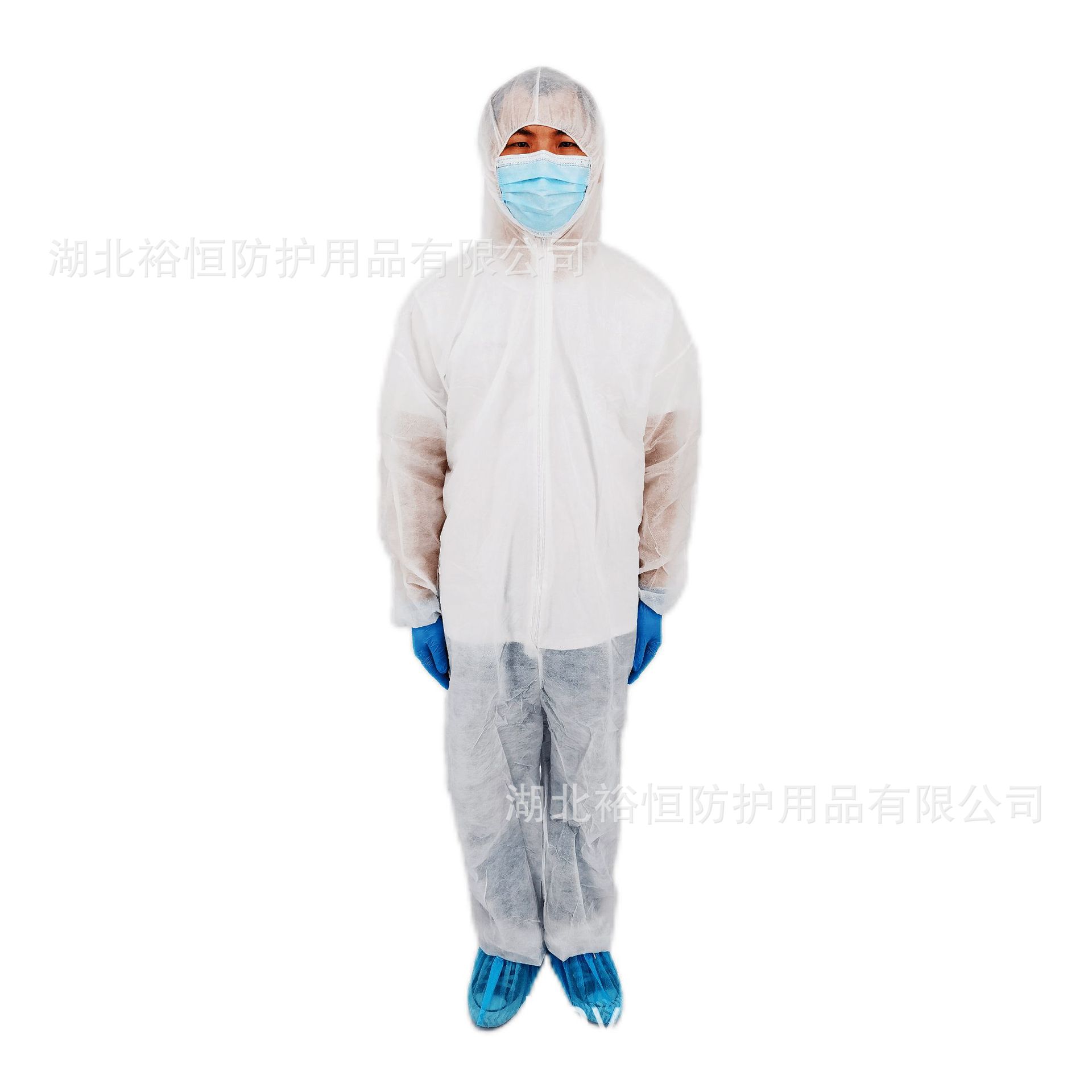 一次性PP无纺布防护服连体带帽防护服防尘工作服厂家现货批发