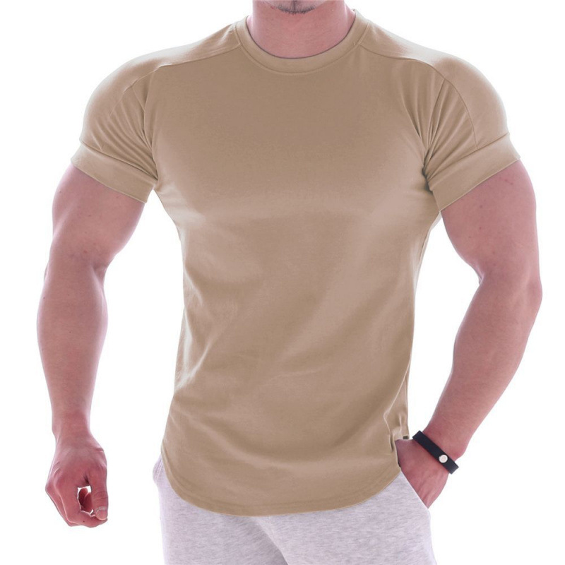 Muscular ropa de hombre camisetas deportivas nuevas camisetas de entrenamiento de alta velocidad entrenamiento de ropa de secado rápido ocio de manga corta fábrica comercio mayorista