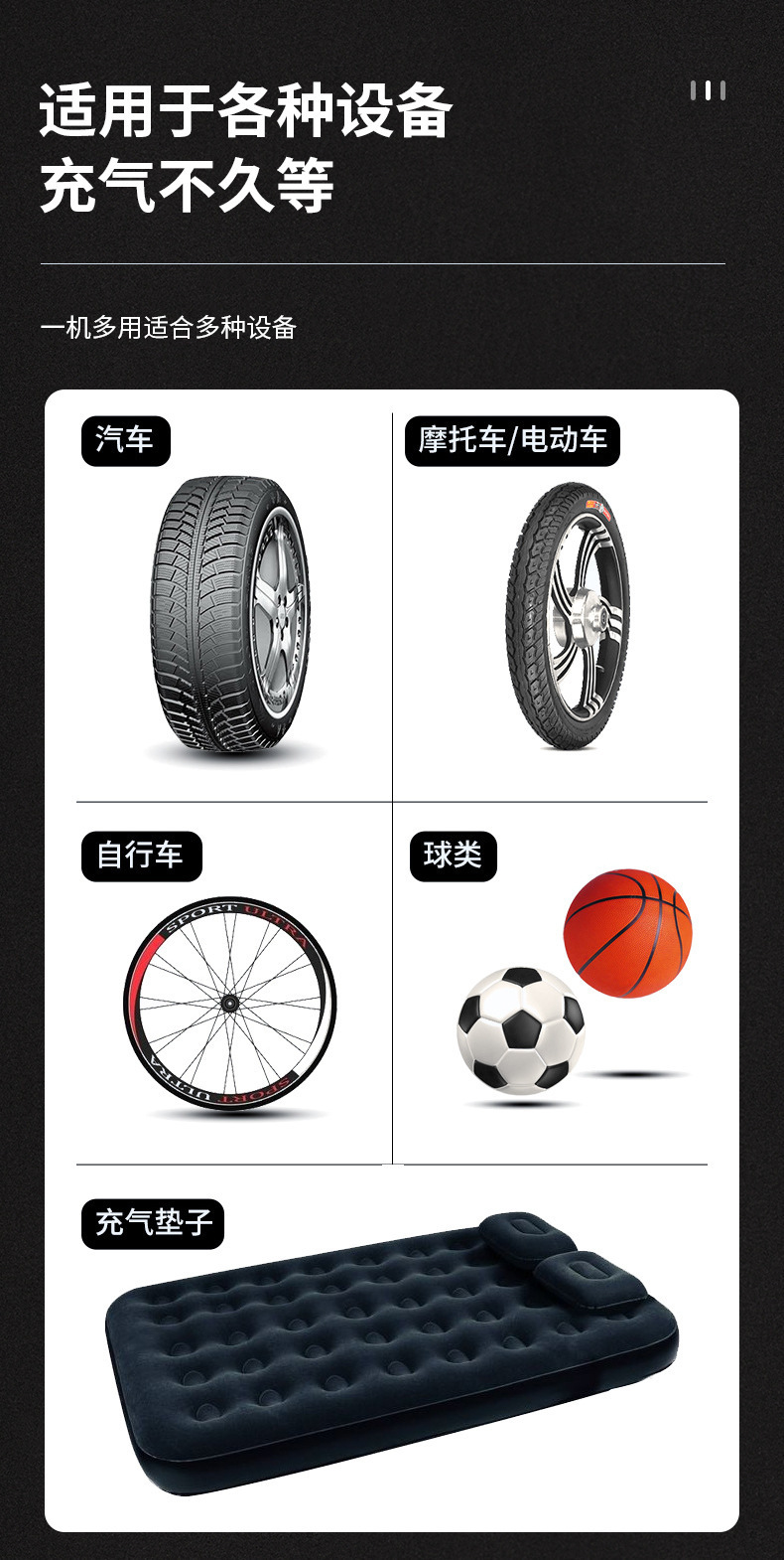 Wireless Portable Multifunctional Electric Car Tire High-Pressure Air Pump Car Air Compressor
