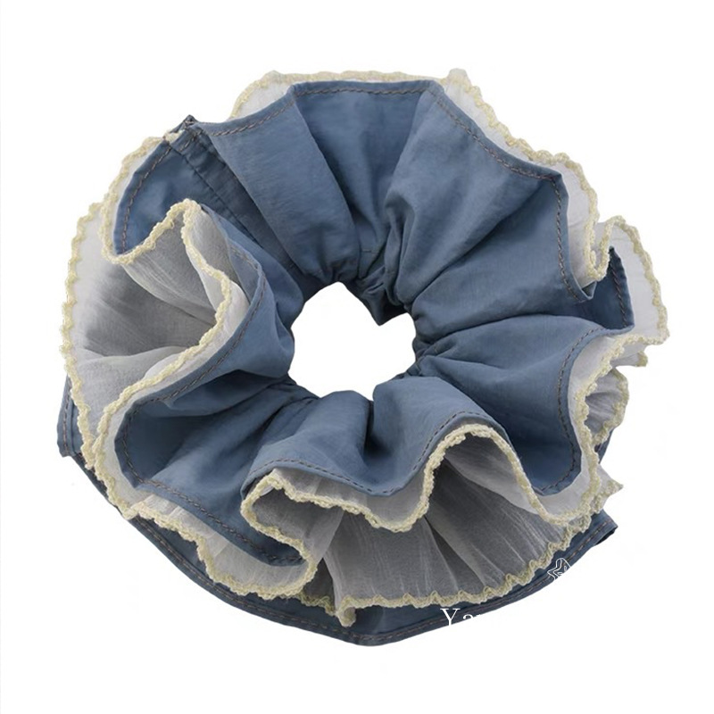 Anillo para el cabello azul de doble capa