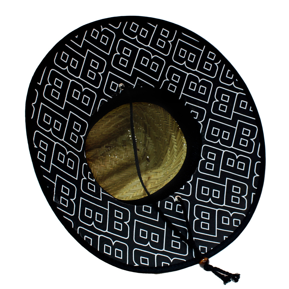 Sombrero de paja para hombre estilo playa, diseño salvavidas, moda verano 2024