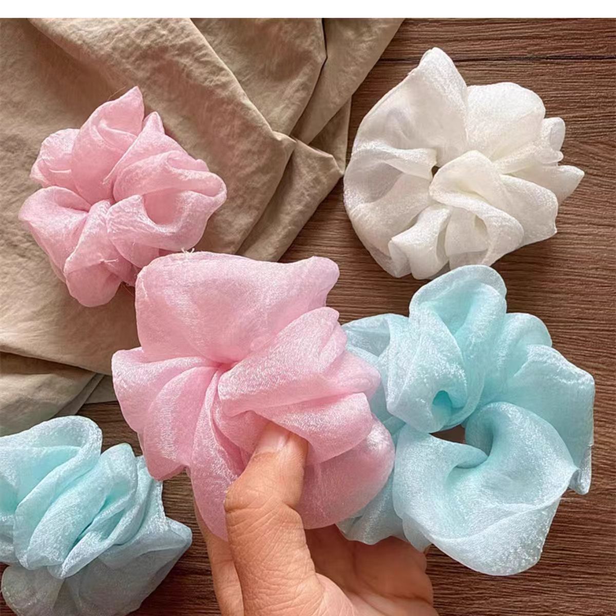 Solid color children's big fresh hair rope