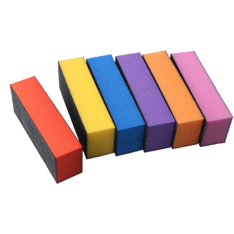 Manicure Tools Wholesale Three-Sided Black Sand Polishing Block Shaping Sponge Nail File Sponge Tofu Block Factory Direct Supply