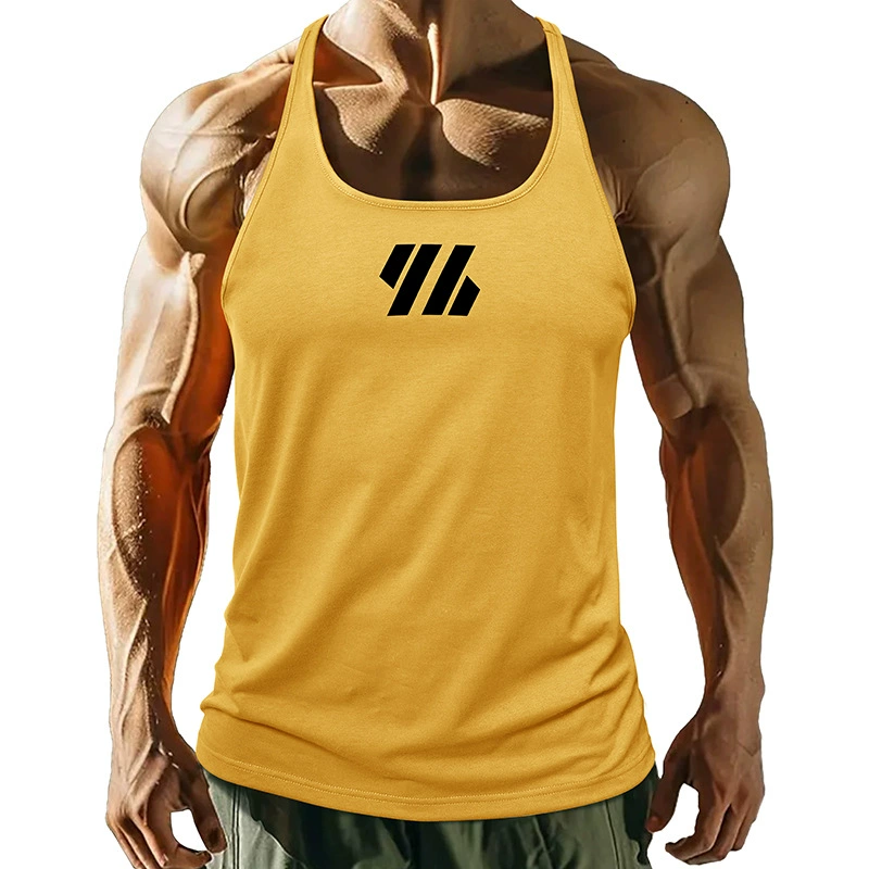 Новый внешнеторговый бег тренировочный жилет мужской Amazon спортивный жилет тонкий пояс европейский и американский фитнес свободный топ