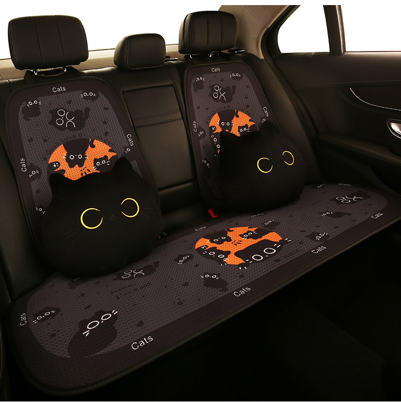 Cartoon cute women's four seasons universal breathable car cushion personalized Kitten Cat series Single piece cushion