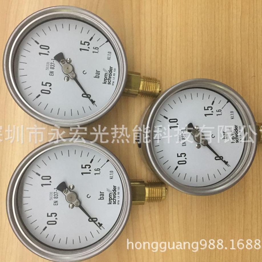 德国霍科德高压表,全不锈钢，EN937-1 RFM1.6RB100微压表0-1.6BAR