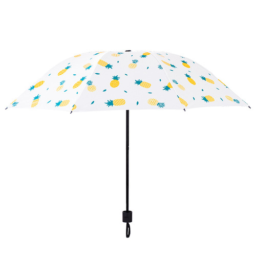 Creative umbrella, folding sun umbrella, UV-protective bimodal (sunny/rainy) umbrella, chic and fresh-style Korean umbrella with printed logo