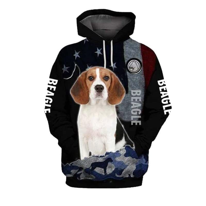 Factory Direct Sales 3D Digital Printing Men's and Women's Hooded Sweatshirts, Fashionable and Versatile Casual European and American Street Foxes and Wolves