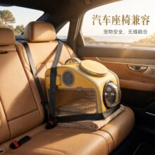 跨境猫包可折叠外出便携旅行宠物背包太空PVC全景透明推车宠物包