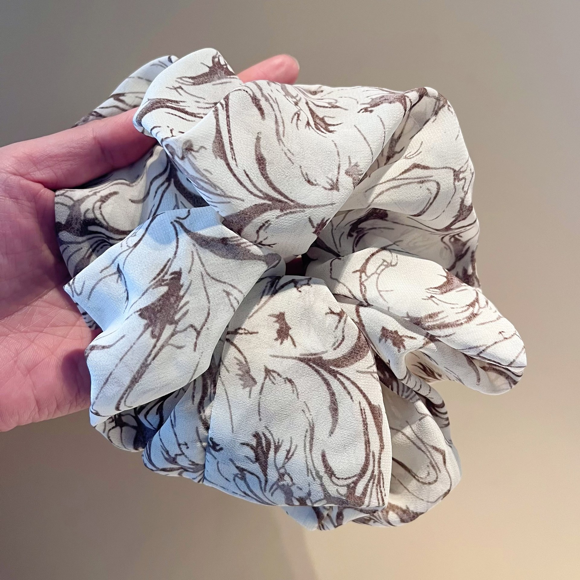 Mori tela vintage hilo salchicha anillo primavera y verano francés elegante 2023 nueva playa señora pintura al óleo estilo de impresión accesorios para el cabello