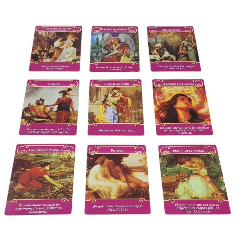 Jogo de Tabuleiro Espanhol com Cartas Oráculo do Anjo Romântico (Novo Jogo de 2022)_voghion.com