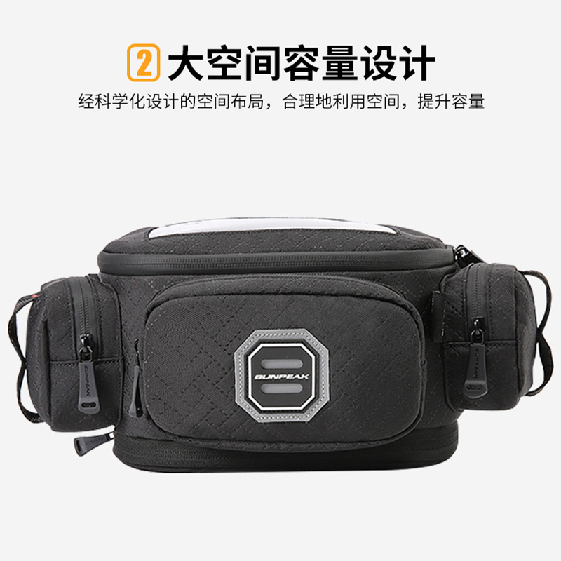 Bolsa de pantalla táctil de navegación al aire libre multifuncional para motocicleta eléctrica bolsa colgante delantera portátil de almacenamiento oblicuo bolsa de cintura para montar