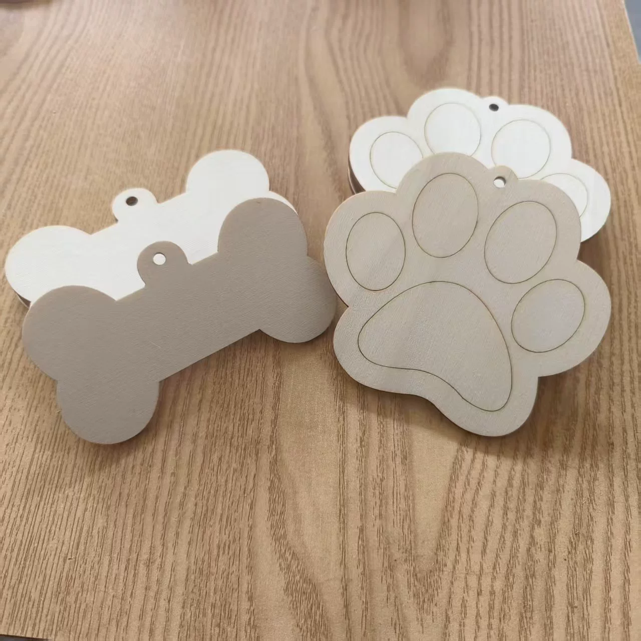 Необработанная деревянная кость для собак с лазерной гравировкой, деревянная лапа собаки, деревянные поделки, декор для творчества и рисования своими руками